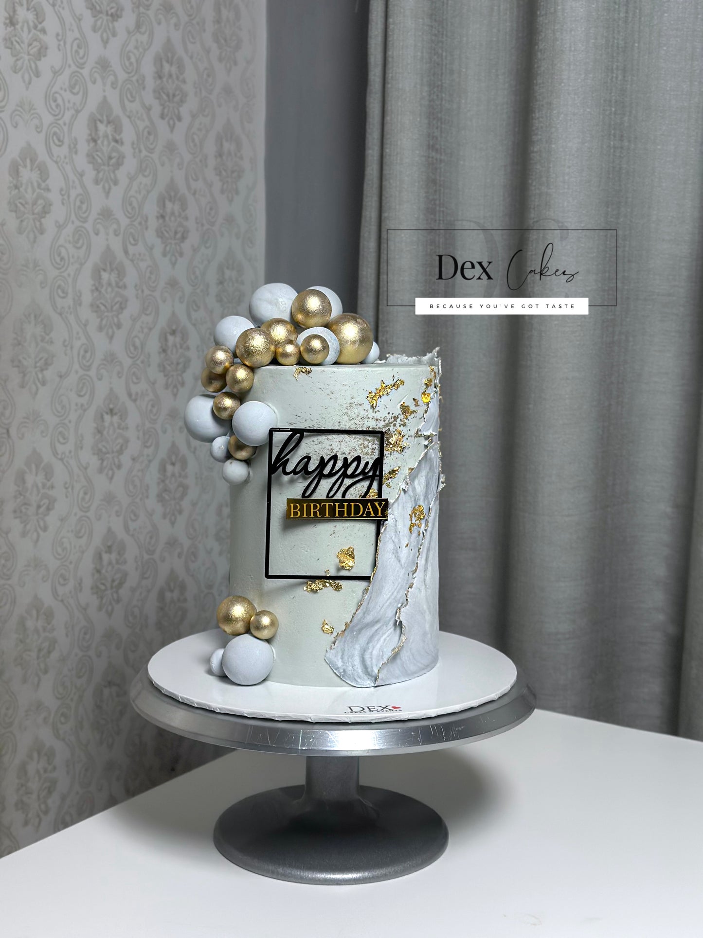 Luxury Marble & Gold Sphere Cake