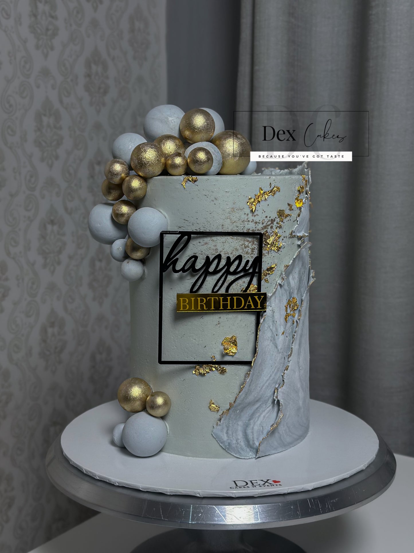 Luxury Marble & Gold Sphere Cake