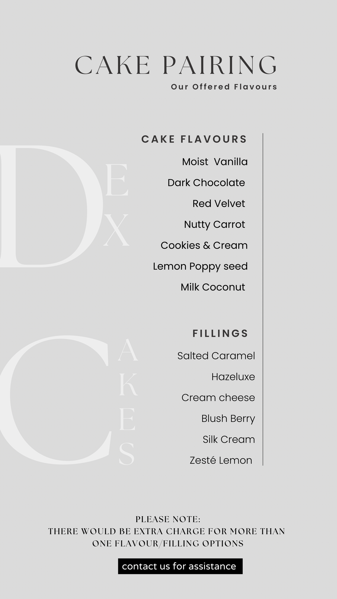 Offered Flavour Options