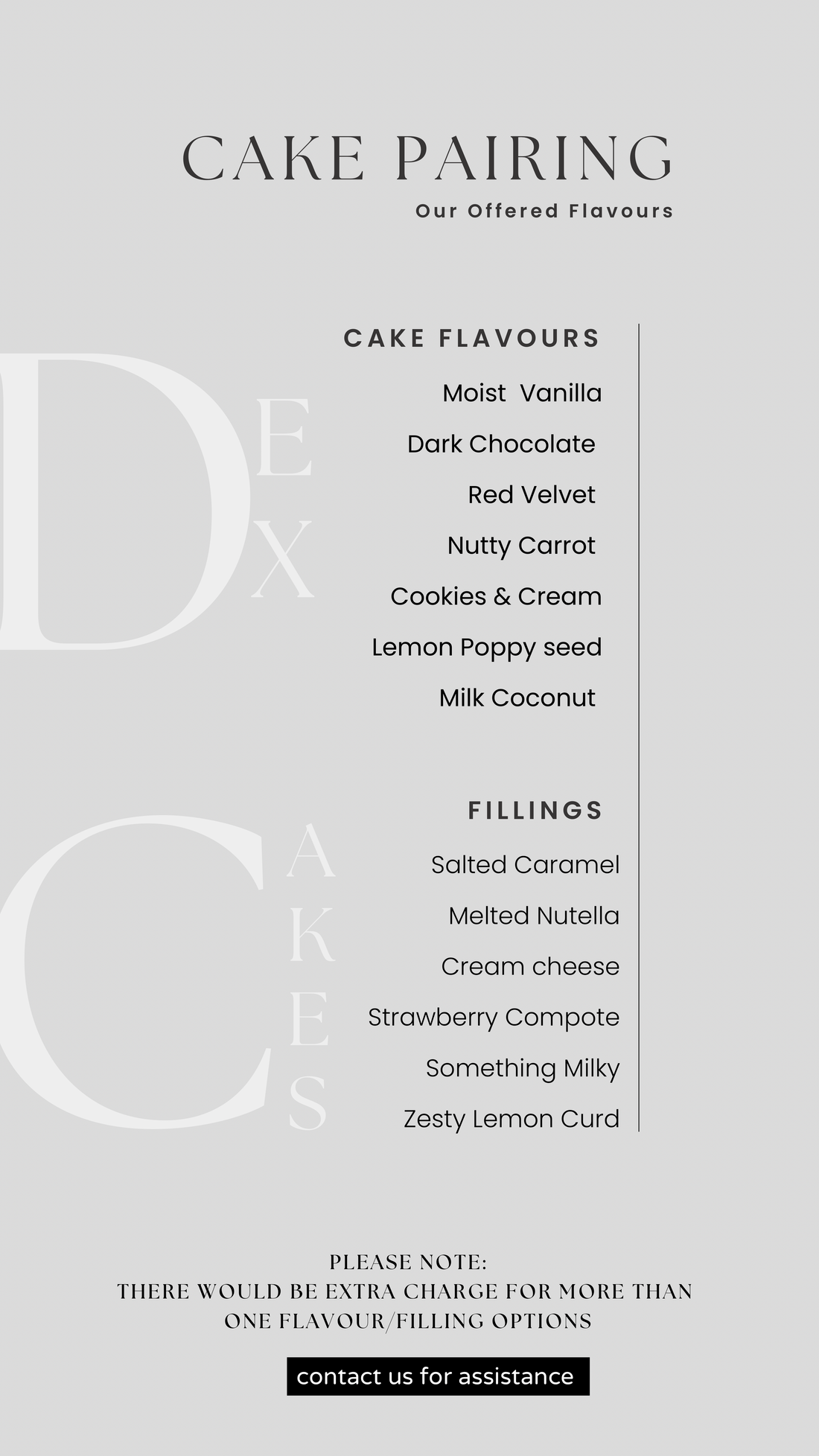 Offered Flavour Options