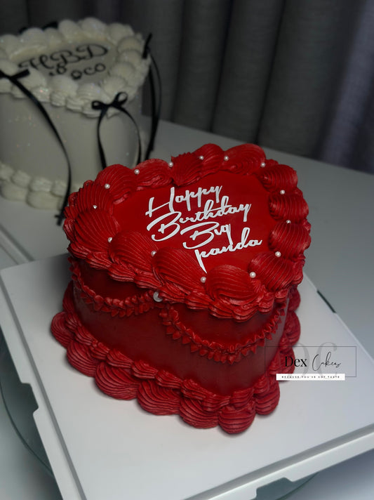 Bold Red Heart Cake – 18CM