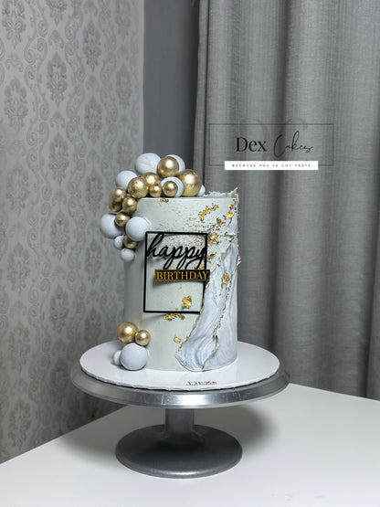 Luxury Marble & Gold Sphere Cake