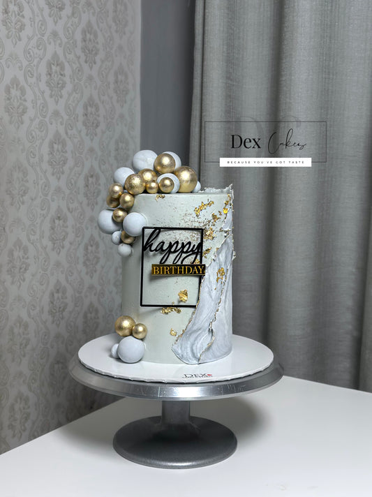 Luxury Marble & Gold Sphere Cake
