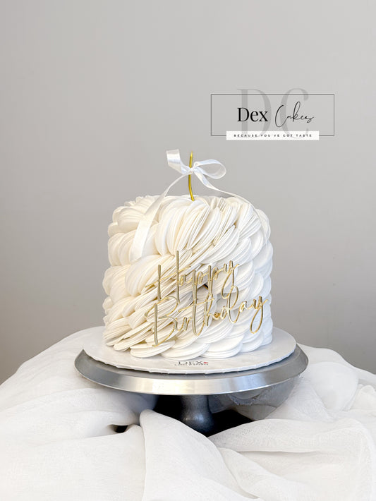 Wafer Bloom with Ribbon & Happy Birthday Topper